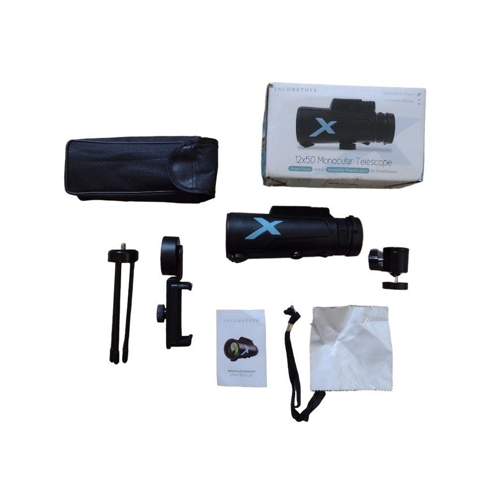 Monocular Telescope 12x50 with Smartphone Adapter Anchor Toys